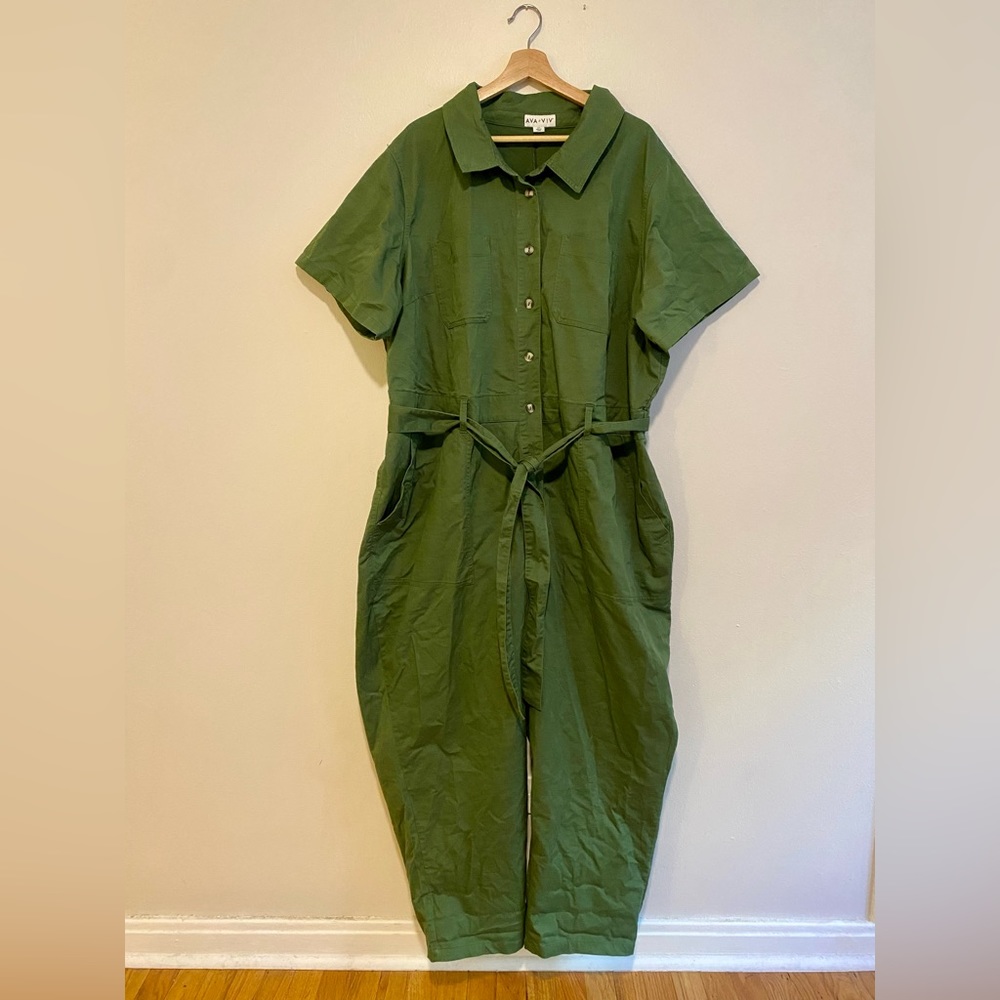 Bright Ava & Viv plus size jumpsuit, boiler suit, workwear-inspired